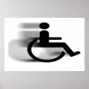 Speeding Wheelchair Poster posters
