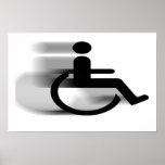 Speeding Wheelchair Poster posters