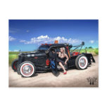 Speed's Towing Rat Rod Wrecker Pin Up Postcard