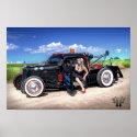 Speed's Towing Rat Rod Wrecker Pin Up Poster posters