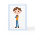 Speedy recovery - Cartoon boy with broken arm card