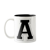 Spell it Out Initial Letter A Black Coffee Mug