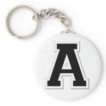 Spell it Out Initial Letter A in Black Key Chain