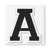 Spell it Out Initial Letter A in Black Magnet