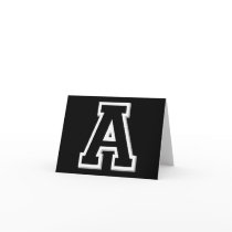 Spell it Out Initial Letter A in Black Note Cards