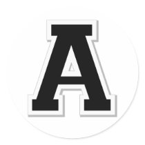 Spell it Out Initial Letter A in Black Stickers