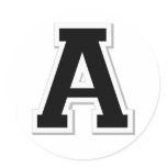 Spell it Out Initial Letter A in Black Stickers