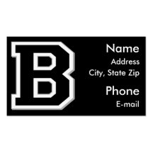 Spell it Out Initial Letter B Black Business Cards