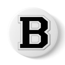 Spell it Out Initial Letter B in Black Button