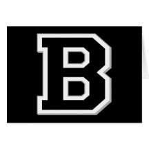 Spell it Out Initial Letter B in Black Note Cards