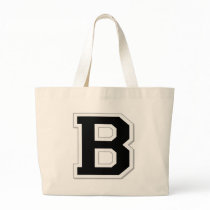 Spell it Out Initial Letter B in Black Tote Bag