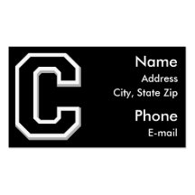 Spell it Out Initial Letter C Black Business Cards