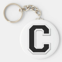 Spell it Out Initial Letter C in Black Key Chain