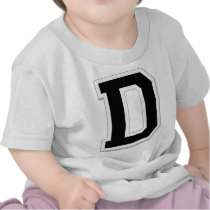 Spell it Out Initial Letter D Black Infant Tee