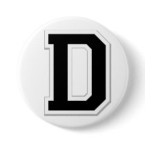 Spell it Out Initial Letter D in Black Button