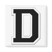 Spell it Out Initial Letter D in Black Magnet