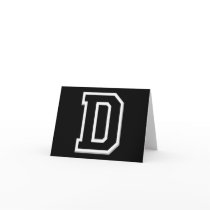 Spell it Out Initial Letter D in Black Note Cards