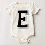 Spell it Out Initial Letter E Black Infant Creeper t-shirts