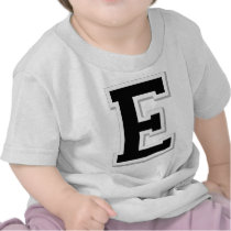 Spell it Out Initial Letter E Black Infant Tee