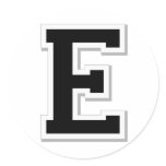 Spell it Out Initial Letter E in Black Stickers