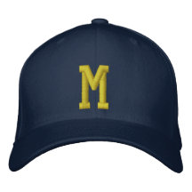 Spell it Out Initial Letter M Ball Cap Embroidered Hats
