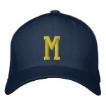 Spell it Out Initial Letter M Ball Cap embroidered hats