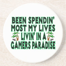 Spending Lives In Gamers Paradise Drink Coasters