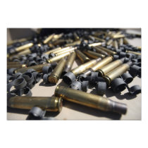 Spent brass and disintegrated links photographic print