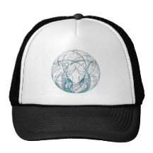 Sphere over White Mesh Hat
