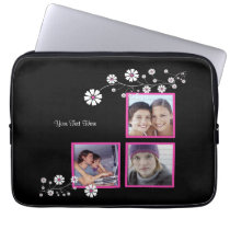 Spiced Pink Triple Photo Template Sleeve laptop sleeves