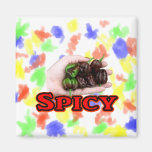 Spicy Chocolate habanero Hot Pepper Design Refrigerator Magnet