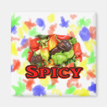 Spicy ! Hot habanero Pepper Pile Pepper Lover Gift Magnets