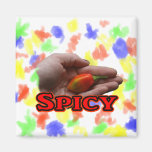 Spicy Single Hand Habanero Hot Pepper Design Magnets