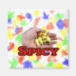 Spicy White Habanero Hot Pepper Design Refrigerator Magnets