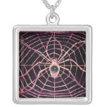 SPIDER AND WEB Blue Topaz Black Pendants