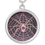 SPIDER AND WEB Purple Amethyst Black Necklace