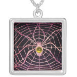 SPIDER AND WEB Yellow Topaz Black Necklace