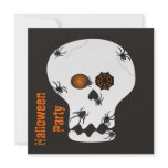 Spiders Crawling on Skull Halloween Party Invitation