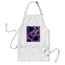 Spiders on Purple Background Aprons