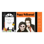 Spiderweb Door Family Halloween Photocard Photo Card