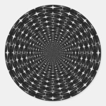 Spiky Black and Grey Shell Inverted Seamless Round Stickers