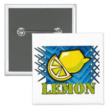 Spiky Lemon Pinback Buttons