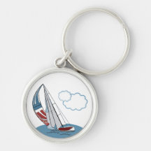 Spinnaker in the Wind Keychain
