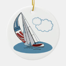 Spinnaker in the Wind Ornaments