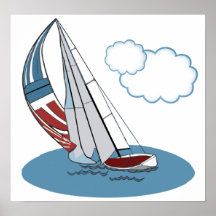 Spinnaker in the Wind Posters