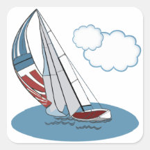 Spinnaker in the Wind Square Sticker