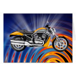 Spinning Circles with Gold Motorcycle Greeting Cards