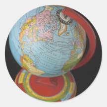 Spinning Globe Round Sticker
