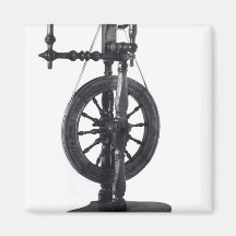 Spinning wheel fridge magnet