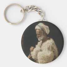 Spinning Wool in Ramallah, early 1900s Keychain
